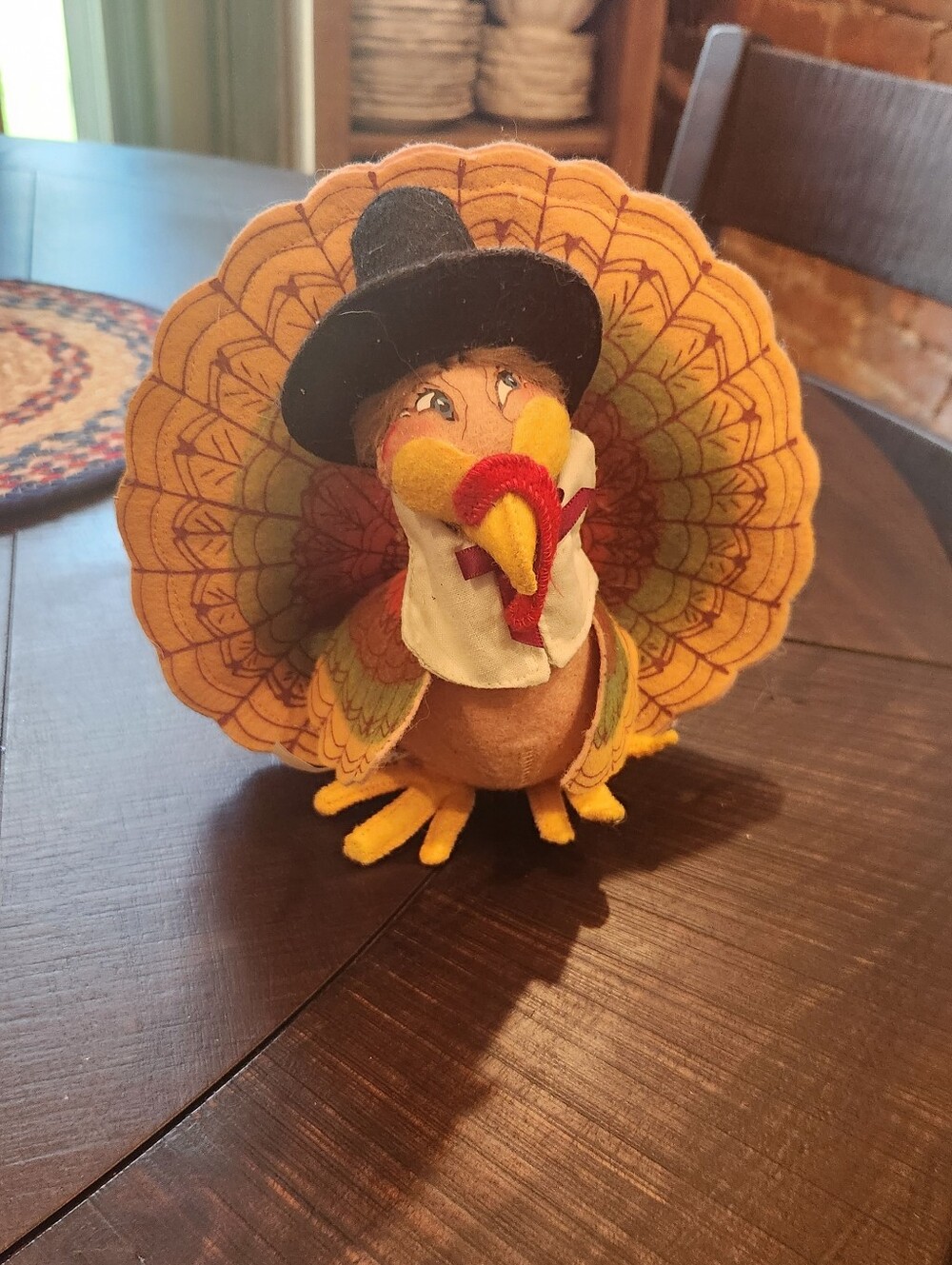Annalee Thanksgiving Harvest Turkey Pilgrim Centerpiece Fall Decor 6" 2008